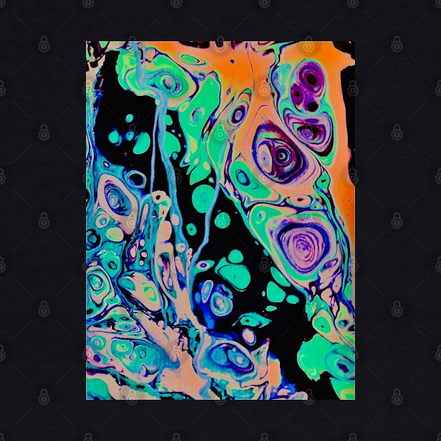 Colorful pouring abstract art by baksuart